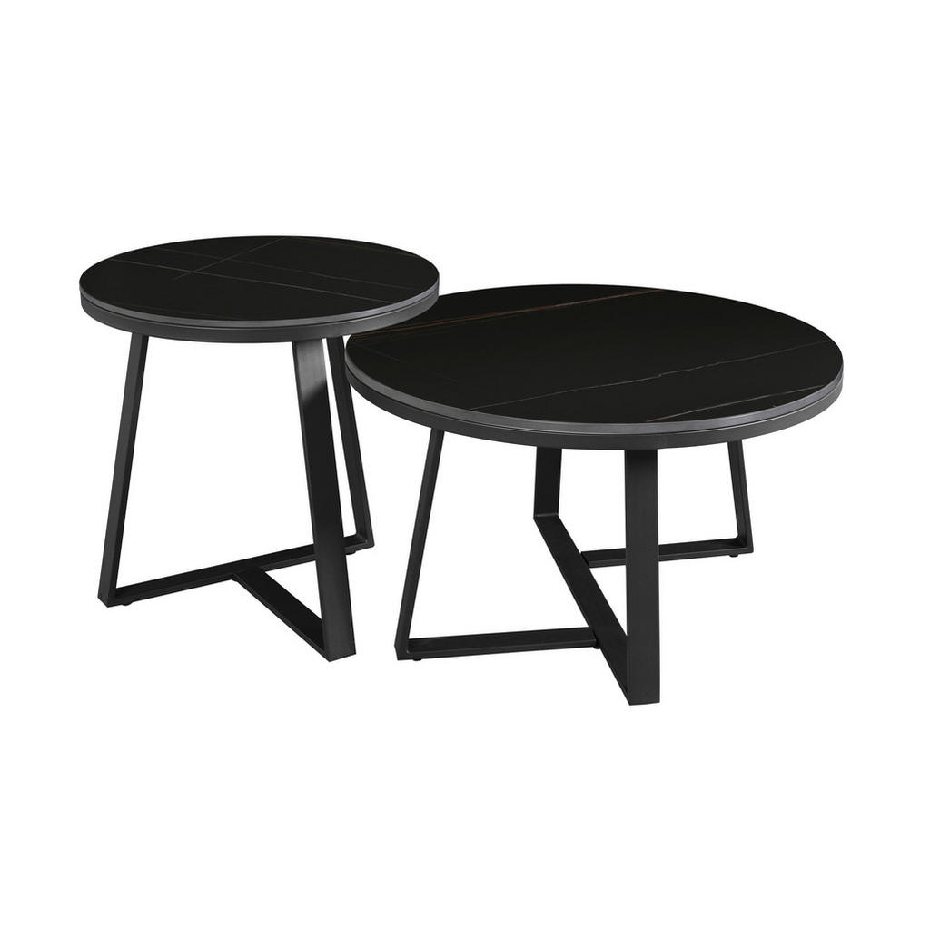 MID.YOU KONFERENČNÝ STOLÍK, čierna, kameň, 69/40 cm.