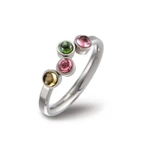 Boccia Titanium Krásny titánový prsteň s turmalínmi 0152-01 54 mm.