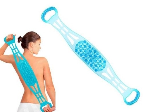 Silikónový masážny pás na umývanie (masáž) chrbta - obojstranný