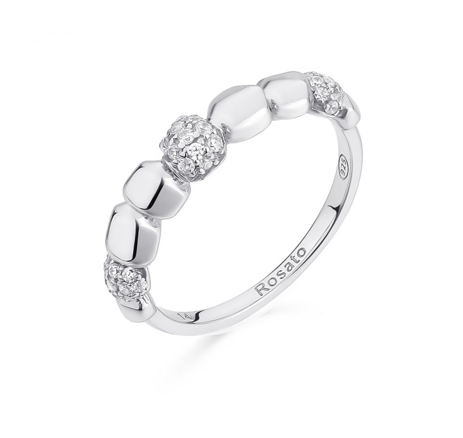 Rosato Originálny strieborný prsteň so zirkónmi Into the blue RZIB34 54 mm.