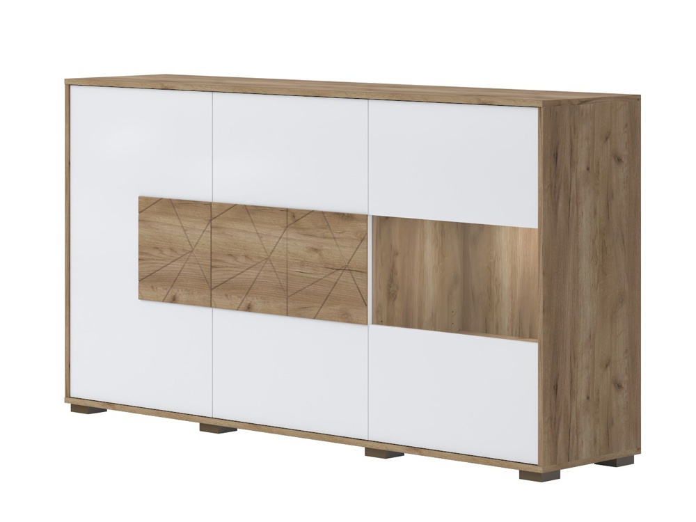 Široká komoda s osvetlením freya - dub halifax/biela.

 

Prednú stranu komody zdobí dekoratívna profilovaná MDF doska a tvrdené sklo s hrúbkou 4mm.

 

Rozmery širokej komody Freya sú 180x97x41cm (š, v, h).

 

Všetok nábytok patriaci do kolekcie Freya nájdete nižšie v súvisiacich produktoch.