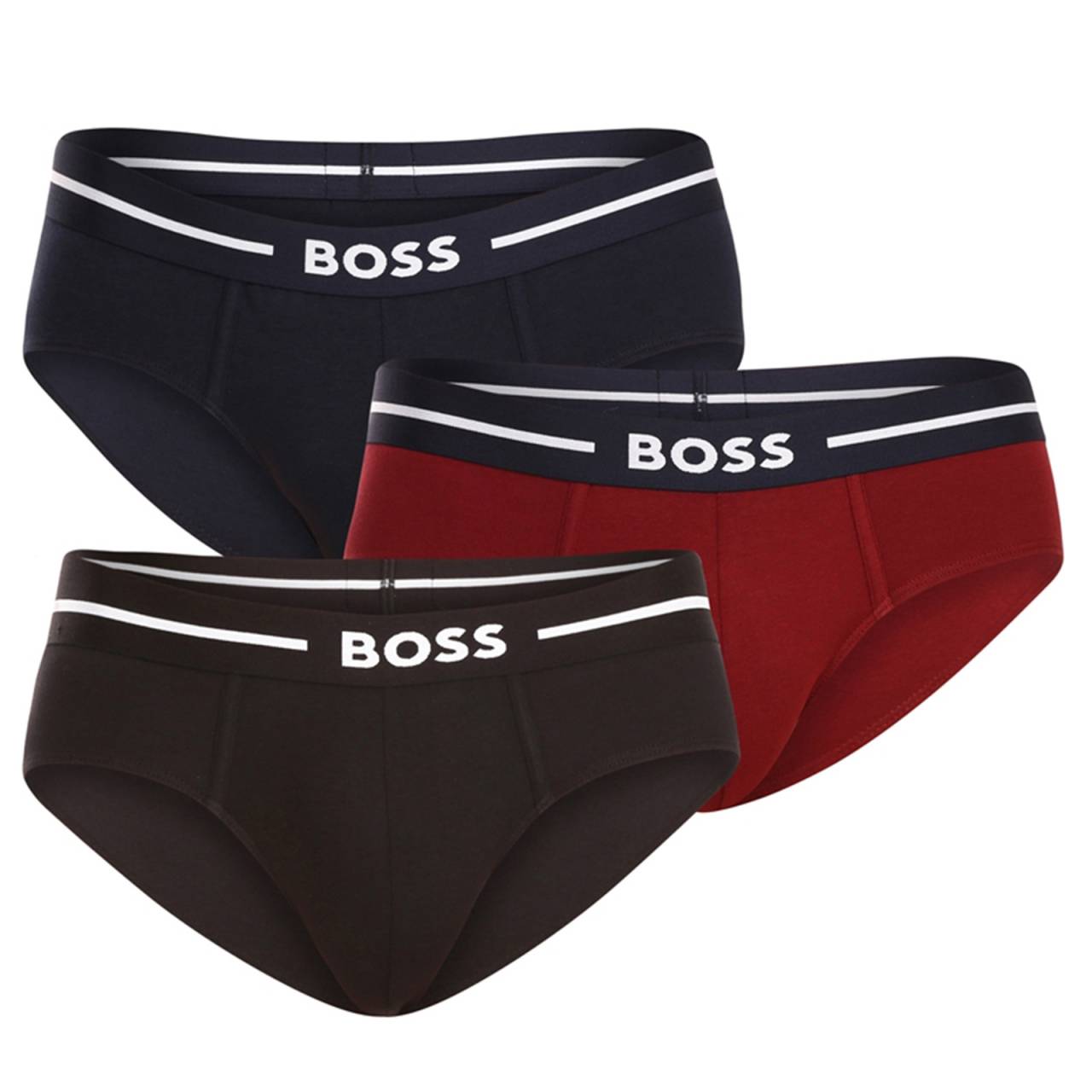 3PACK moške hlačke BOSS večbarvne (50499432 969) XXL.
Moške spodnjice BOSS so idealna kombinacija sloga, udobja in kakovosti.
Udoben material za celodnevno nošenje
Spodnjice BOSS iz bombaža z elastanom združujejo naravno mehkobo in zračnost s prilagodljivostjo.
Enostavna zasnova za sodobnega moškega
Elegantno minimalistično zasnovo v klasičnih odtenkih dopolnjuje pas s prefinjenimi detajli.
Zakaj kratke hlače BOSS ne smejo manjkati v vaši garderobi

Vrhunski material z dodatkom elastana: Udoben za telo, dobro se prilega in drži obliko.
Elegantna zasnova s sodobnim slogom: Primeren, a prepoznaven videz.
Udoben kroj za vsakodnevno uporabo: Popolna izbira za moške, ki želijo kakovost brez kompromisov.

Spodnje perilo BOSS bo všeč vsem elegantnim moškim
Blagovna znamka BOSS je nastala iz znanega proizvajalca oblačil Hugo Boss kot linija izdelkov za moške, ki imajo radi kakovostne kose in brezčasen videz.
Kako skrbeti za moške kratke hlače BOSS
Če želite, da bo vaše najljubše spodnje perilo dolgo služilo, vam priporočamo, da upoštevate te smernice za vzdrževanje.

Pralnica: Perite pri 40 °C, najbolje od znotraj navzven, da podaljšate življenjsko dobo gume in barv.
Sušenje: Spodnjice lahko varno posušite v sušilnem stroju pri nizki temperaturi.
Likanje: Lahko jih likate na nižji stopnji, primerni za bombaž, vendar se vedno izogibajte neposrednemu stiku med likalnikom in gumo.

Nasvet: Vaše najljubše spodnje perilo si zasluži nežno nego.