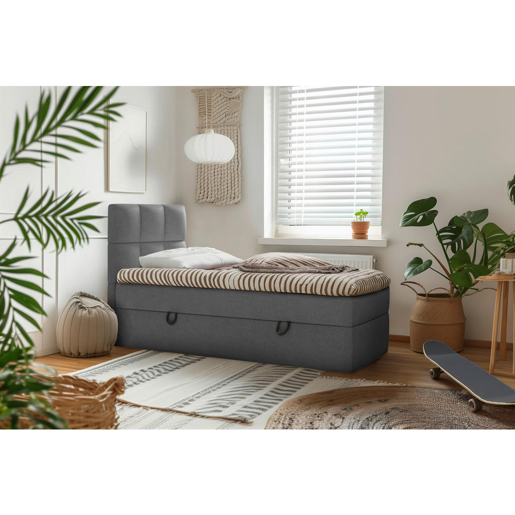 MID.YOU AMERICKÁ POSTEĽ, 90/200 cm, antracitová.