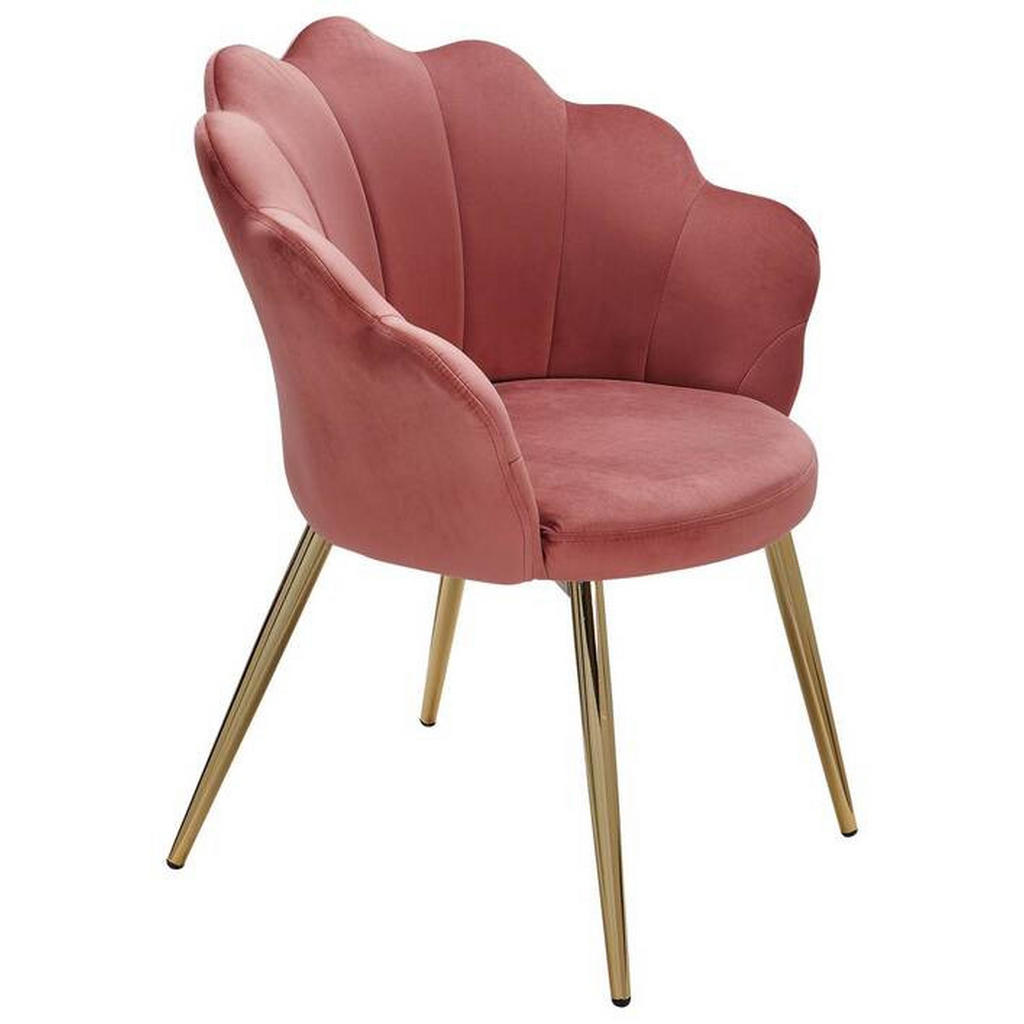 MID.YOU STOLIČKA S PODRÚČKAMI, zamat, ružová.