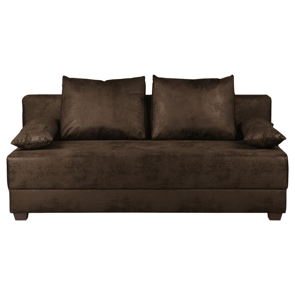 MID.YOU ROZKLADACIA POHOVKA, textil, tmavohnedá.