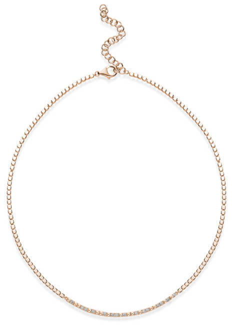 Rosato Elegantný bronzový náhrdelník so zirkónmi cubic RZC039.