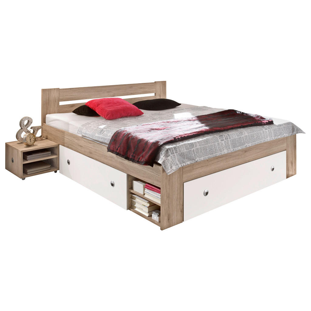 Carryhome ZOSTAVA S POSTEĽOU, 140/200 cm, biela, farba duba.