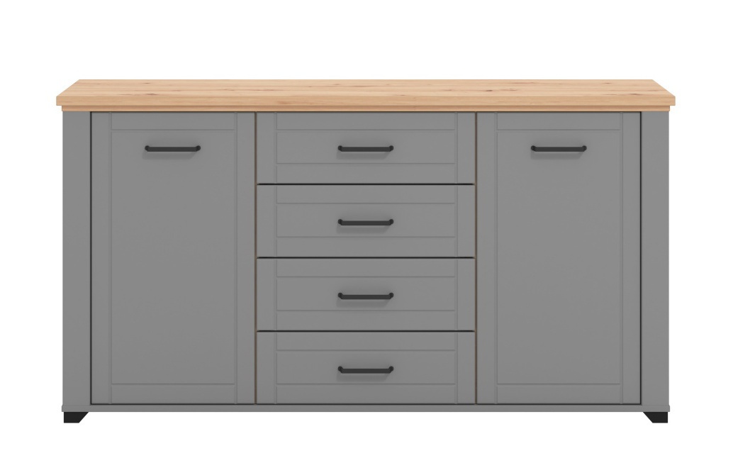 Široká komoda lotta - šedá/dub artisan.

 

Kombinovaná komoda obsahuje početný úložný priestor v podobe 4 zásuviek a 2 postranných skriniek.

 

Rozmery Široké komody Lotta sú 161x85,5x41cm (š, v, h).

 

Všetky produkty z kolekcie Lotta nájdete nižšie v súvisiacich produktoch.