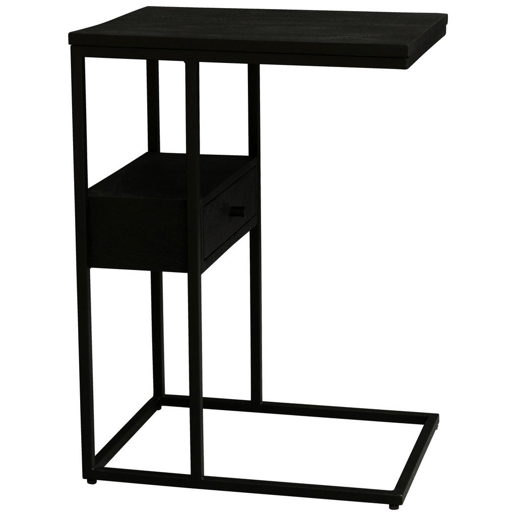 Carryhome PRÍRUČNÝ STOLÍK, mangové drevo, čierna.