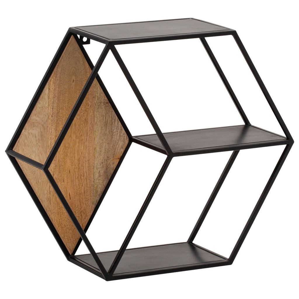 MID.YOU NÁSTENNÝ REGÁL, hnedá, čierna.