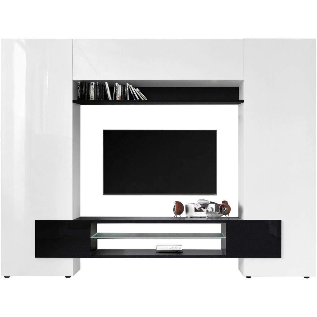 Carryhome OBÝVACIA STENA, čierna s vysokým leskom, biela s vysokým leskom.