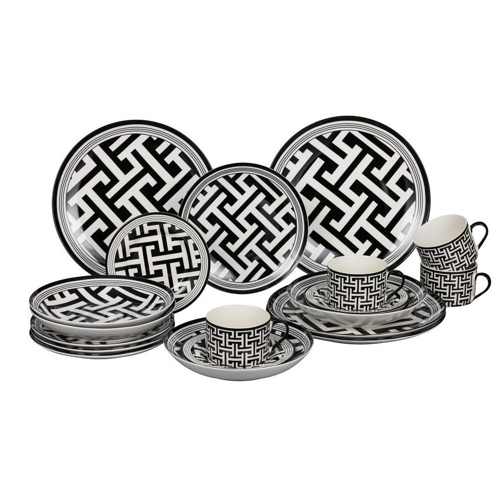 Novel KOMBINOVANÝ SERVIS 20-dielne, nový kostný porcelán (new bone china) keramika.