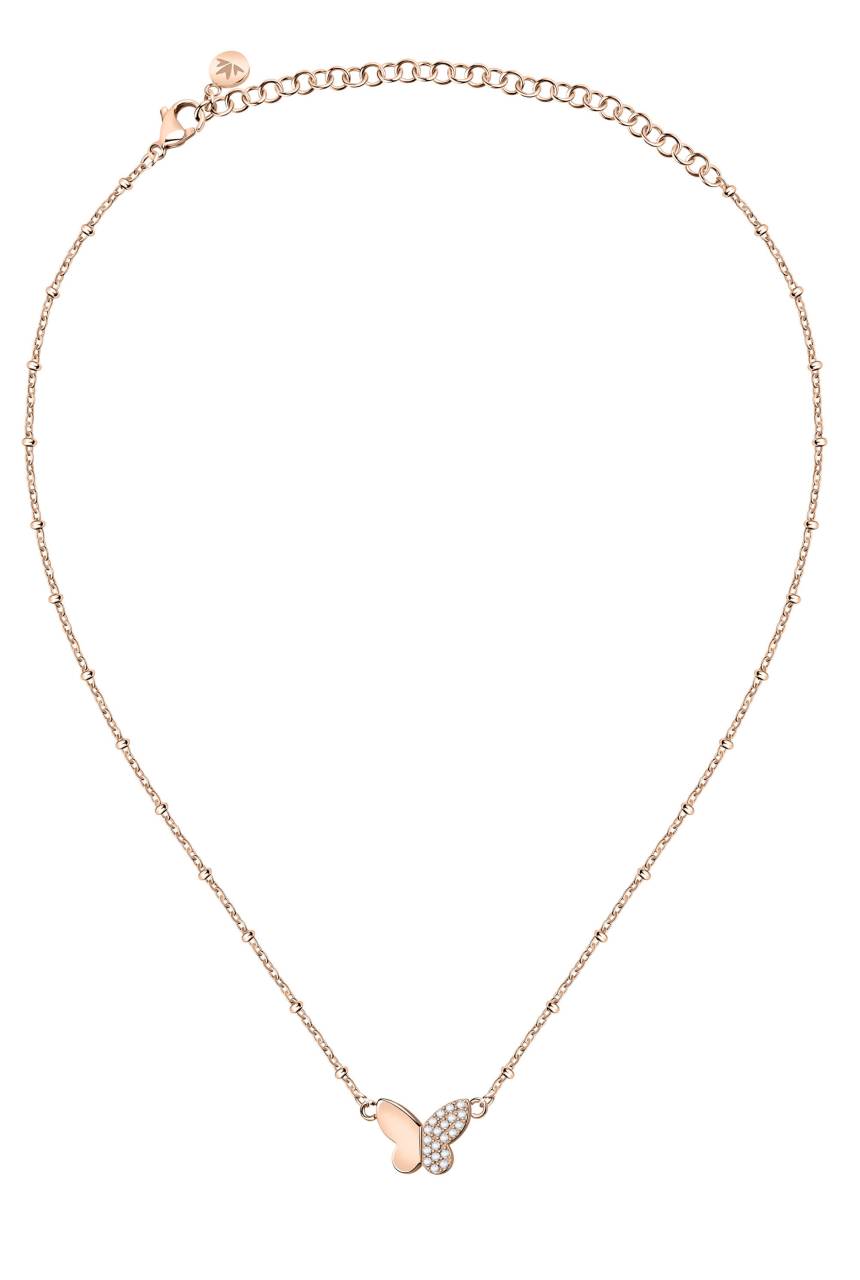 Morellato Bronzový motýlikový náhrdelník s kryštálmi Passioni SAUN03.
