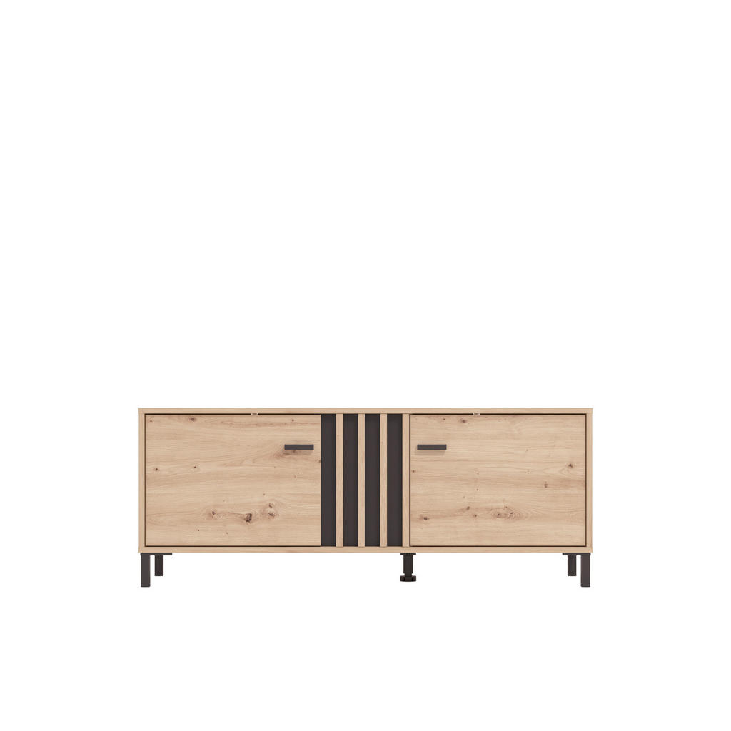 Hom`in TV DIEL, čierna, dub artisan, 131,4/52/40 cm.