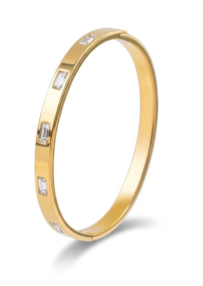 Marc Malone Elegantný pevný náramok s čírymi kryštálmi Doré MCB250400G.