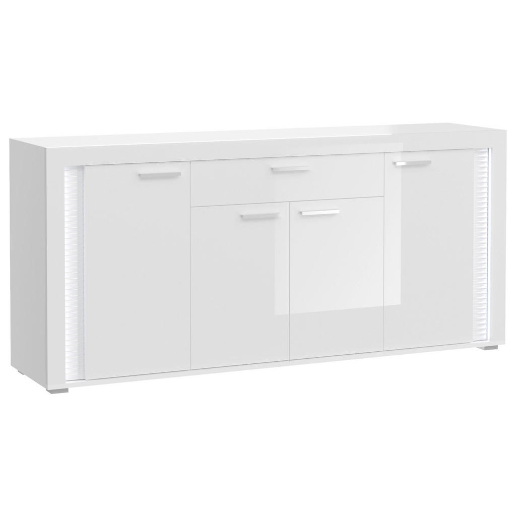 MID.YOU ŠIROKÁ KOMODA, biela s vysokým leskom, 182/84/42 cm.