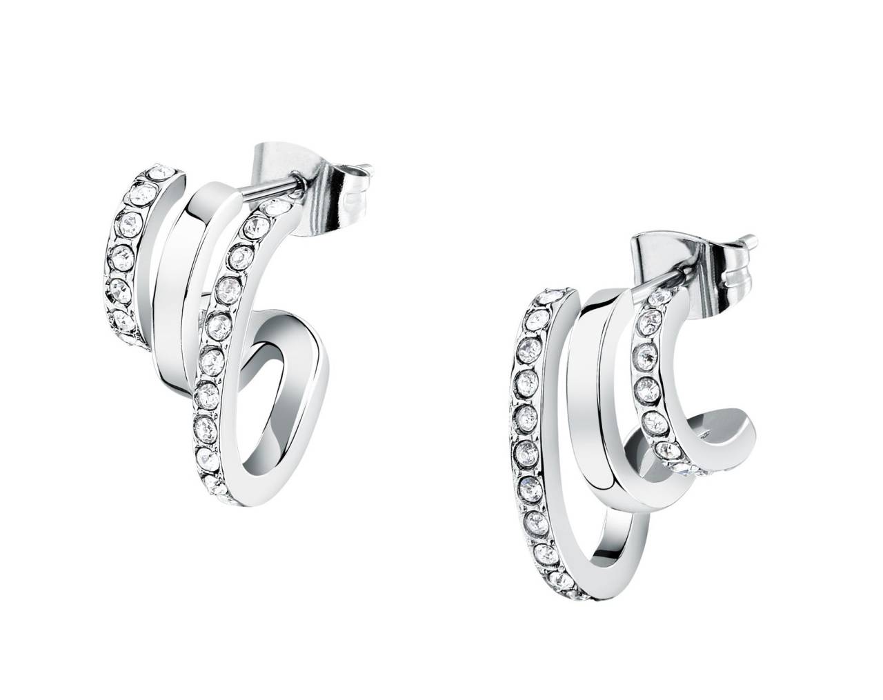Morellato Moderné oceľové náušnice s kryštálmi Creole SAUP31.