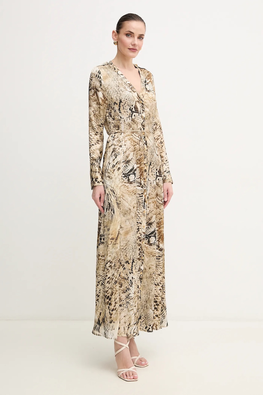 Šaty Marciano by Guess GISELLE béžová farba, maxi, áčkový strih, 5GGK08 7298A.