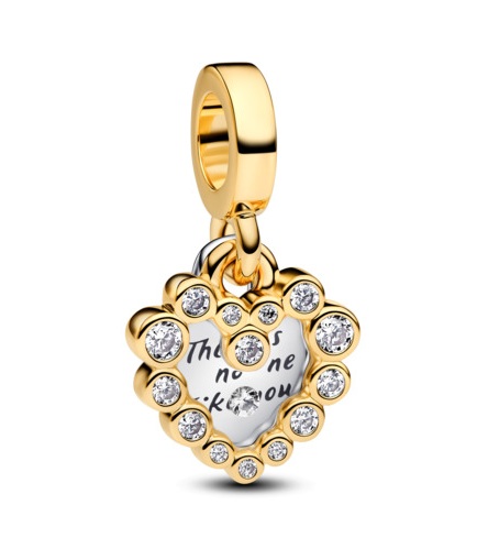 Pandora Pôvabný bicolor prívesok Trblietavé srdce ME Shine 763765C01.