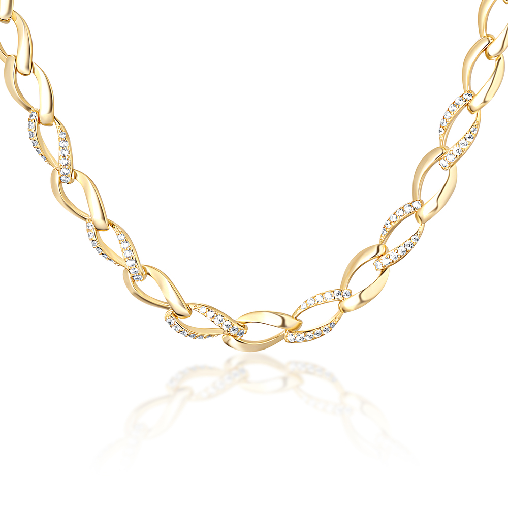 JVD Masívna pozlátená retiazka so zirkónmi SVLN0205SH2GO42.