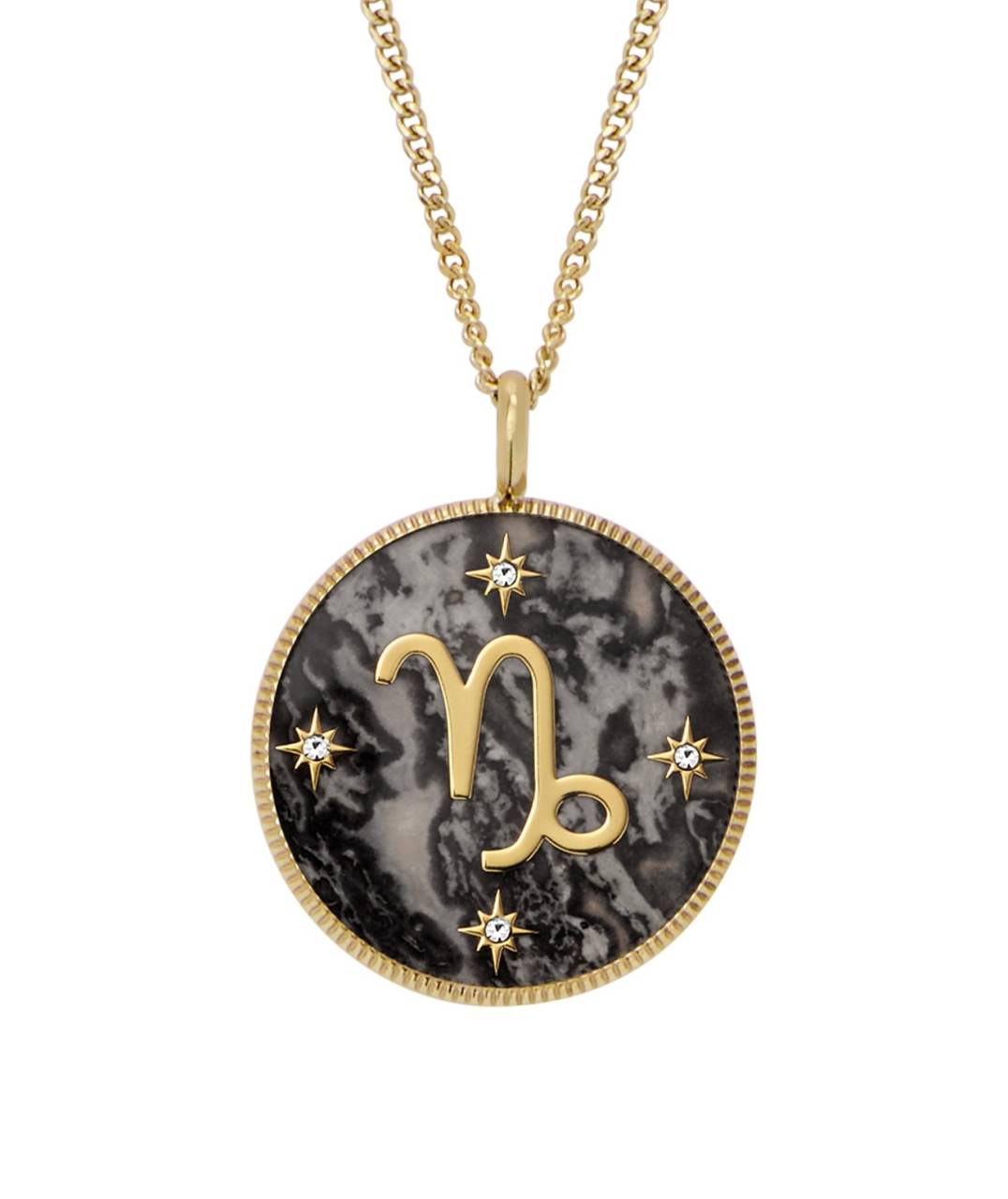 Fossil Pozlátený náhrdelník znamenia Kozorožec Written in the Stars JF04847710.