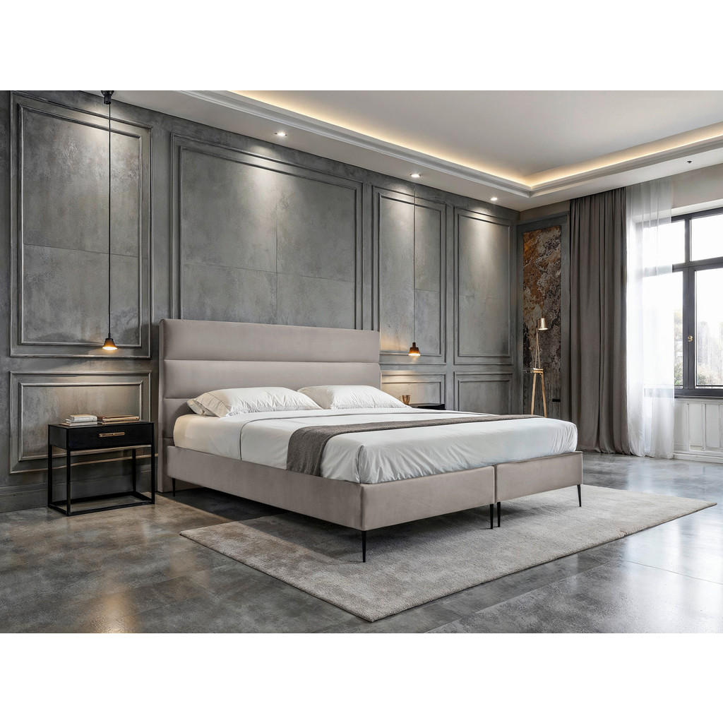 MID.YOU BOXSPRINGOVÁ POSTEĽ, 200/200 cm, krémová.