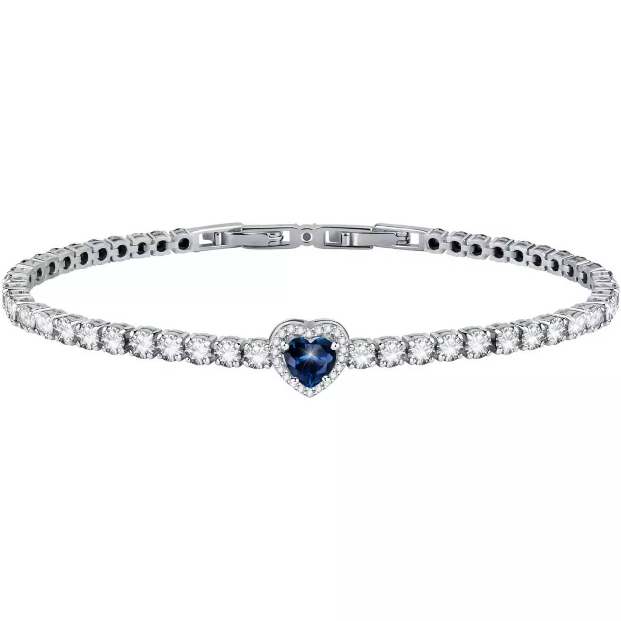 Morellato Romantický strieborný náramok s modrým srdiečkom Tesori SAVB12.