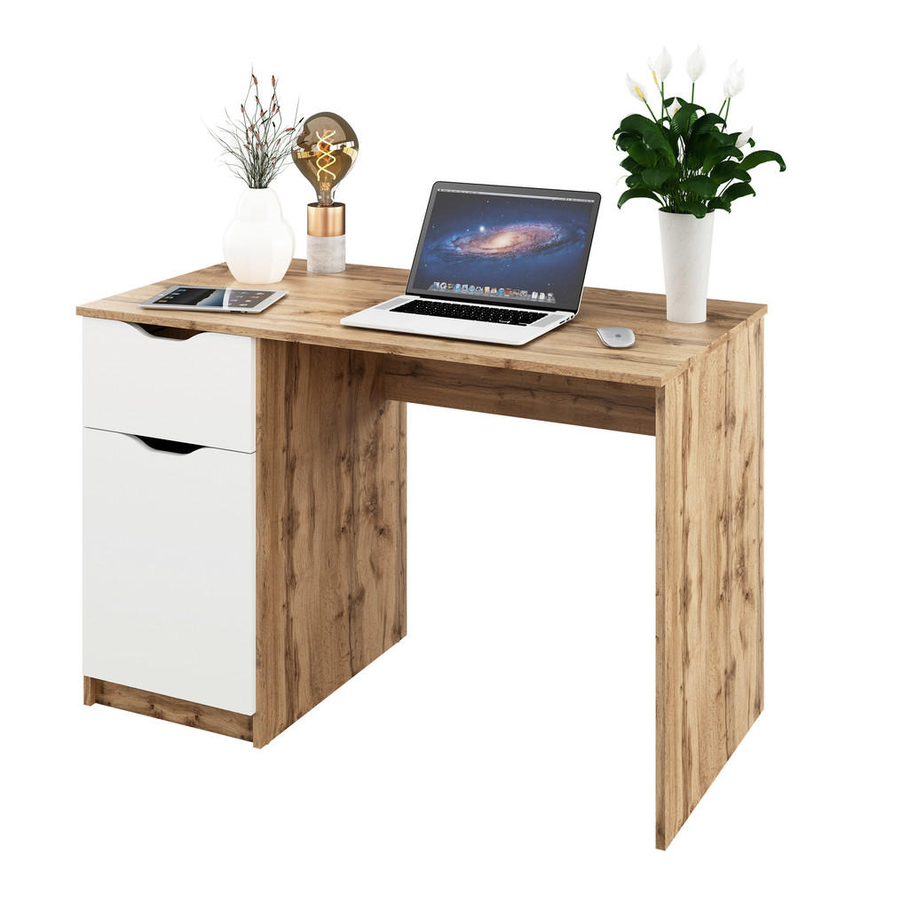 Carryhome PÍSACÍ STÔL, biela, farba duba, 116,4/76/60 cm.