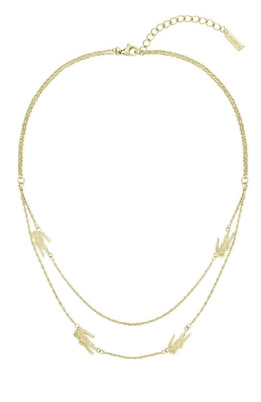 Lacoste Dvojitý pozlátený náhrdelník pre ženy Crocodile 2040468.