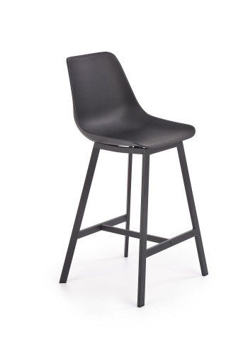 Barová stolička Isa (plast, kov, čierna).