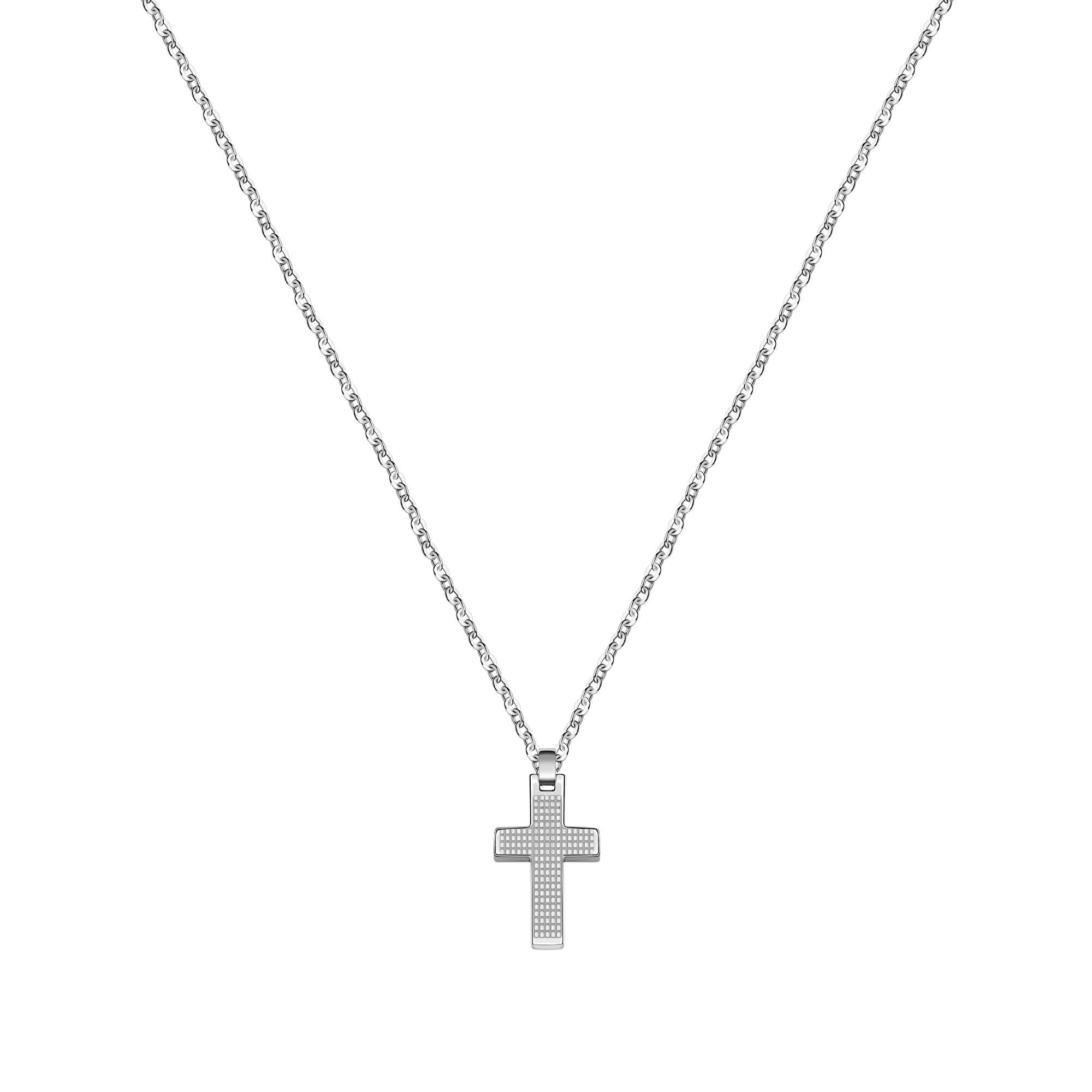 Morellato Pánsky oceľový náhrdelník s krížikom Motown SALS45.