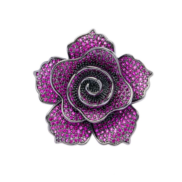 Oliver Weber Trblietavá kvetinová brošňa s kryštálmi Peony 58053.