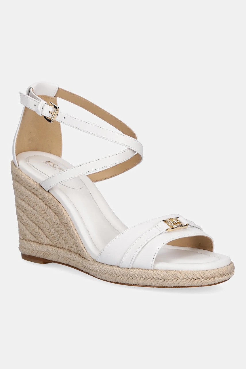 Kožené sandále MICHAEL Michael Kors Mandy biela farba, 40R5MAMS2L.085.