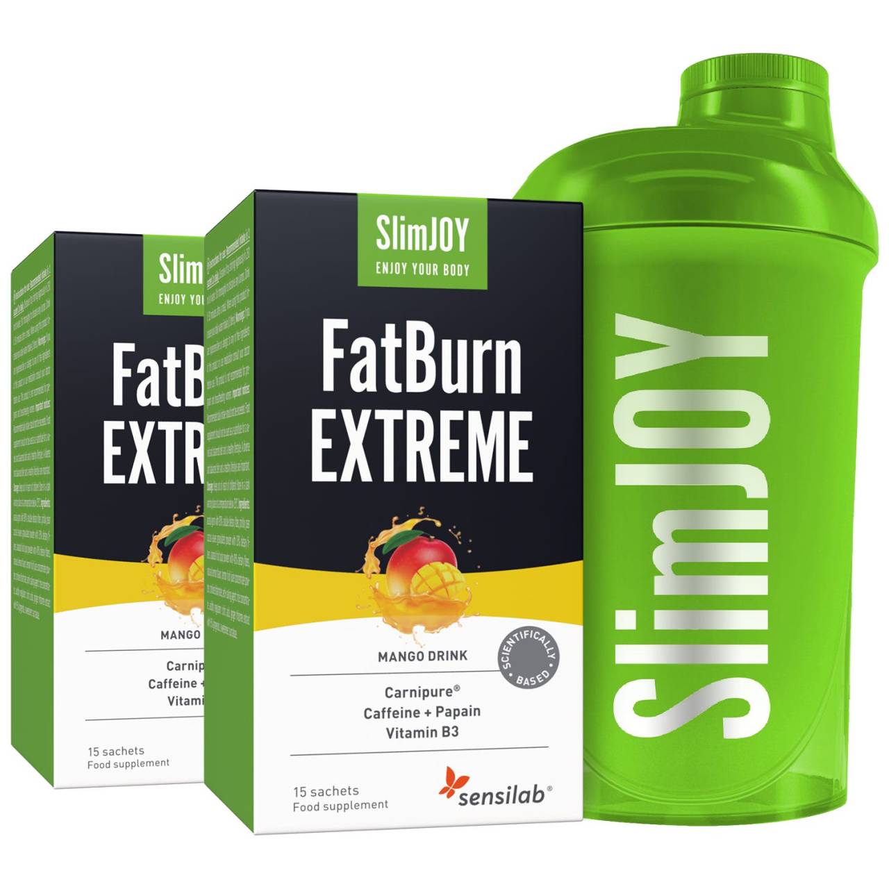 SlimJOY FatBurn Extreme | 1+1 OFFERT | Cadeau : Shaker | Boisson puissante pour brûler les graisses, effet thermogénique, perte de graisse maximale.
