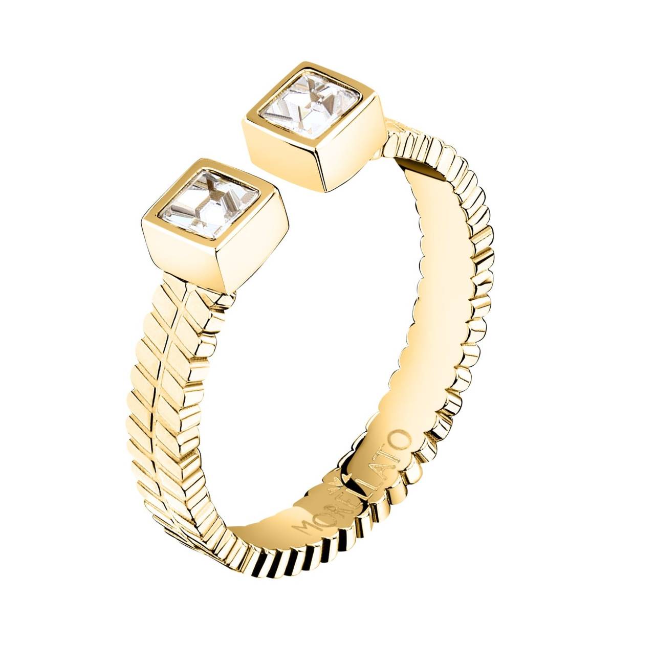 Morellato Otvorený pozlátený prsteň s kryštálmi Gioia SAVY4001 56 mm.