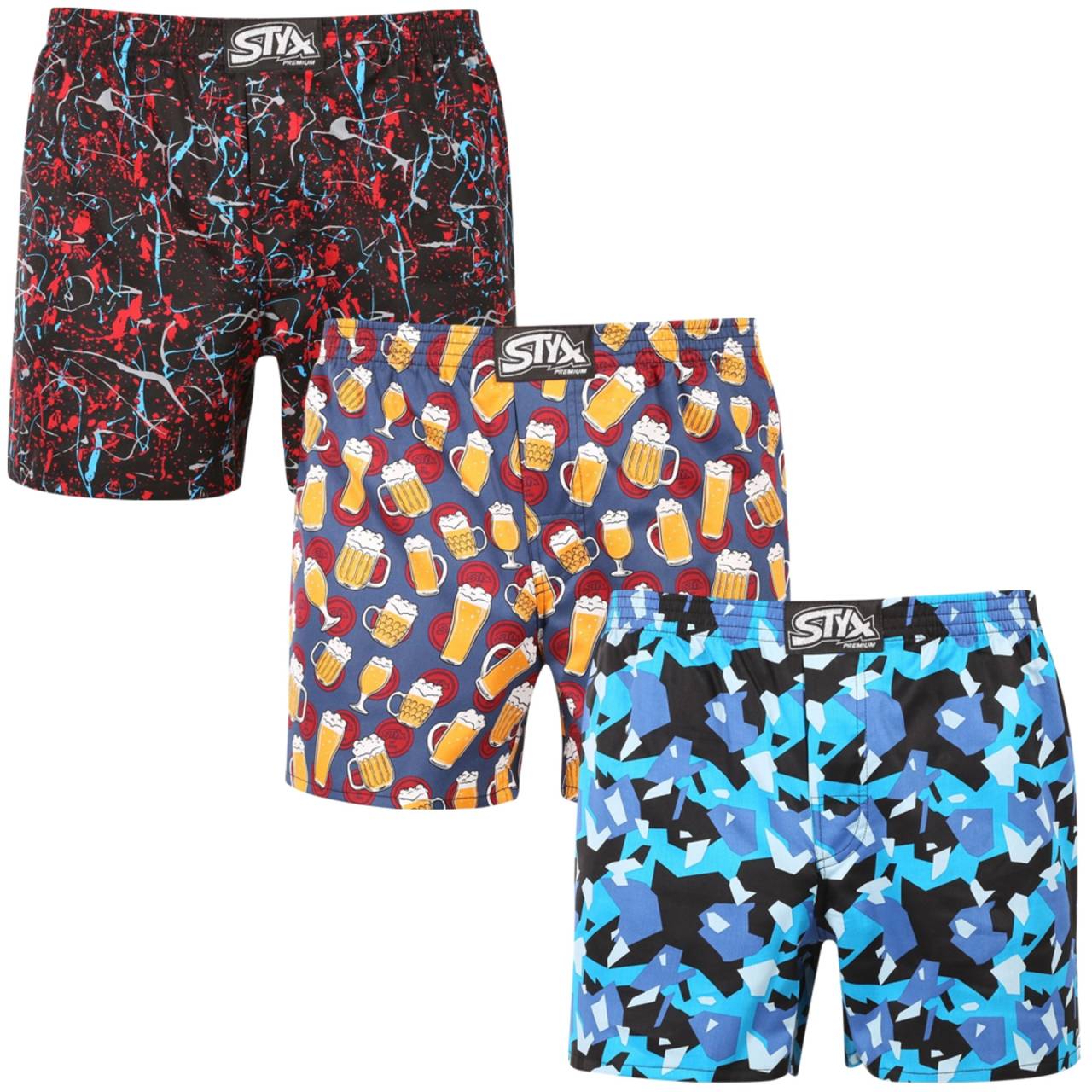 3PACK pánske trenírky Styx premium art klasická guma (3AP18458) M.
Chcete si dopriať absolútne pohodlie a zároveň vyniknúť originálnym štýlom?
Luxusný bavlnený satén pre prvotriedne pohodlie
Šortky sú vyrobené zo 100% bavlneného saténu, ktorý im dodáva mäkkosť, ľahkosť a vzdušnosť.
Klasický pohodlný strih a originálne potlače
Pánske šortky Styx majú voľnejší strih, ktorý vám poskytne maximálnu voľnosť pohybu.
Prečo by ste si nemali nechať ujsť šortky Styx

Prémiový bavlnený satén: Luxusný pocit a mäkká štruktúra vám zabezpečia pohodlie počas celého dňa.
Jedinečný dizajn: Originálne vzory a výrazné farby ti okamžite zdvihnú náladu.
Česká kvalita: Precízne spracovanie a dlhá životnosť.

Kvalita z Českej republiky, to je spodná bielizeň Styx
Spodná bielizeň Styx sa kompletne vyrába v Českej republike.
Ako sa staráte o svoje šortky, aby zostali dlho ako nové?

Pranie: Odporúčame prať na 30 ° C, aby si trenírky zachovali jemnosť a sýte farby.
Sušenie: Sušičku radšej vynechajte, aby si saténový materiál zachoval svoj luxusný vzhľad.
Žehlenie: Žehličku môžeš vynechať alebo ju zapni na nízku teplotu, aby nedošlo k poškodeniu jemnej štruktúry látky.

Tip: Staňte sa expertom na údržbu spodnej bielizne vďaka tipom v našom článku a doprajte svojim obľúbeným kúskom starostlivosť, akú si zaslúžia.