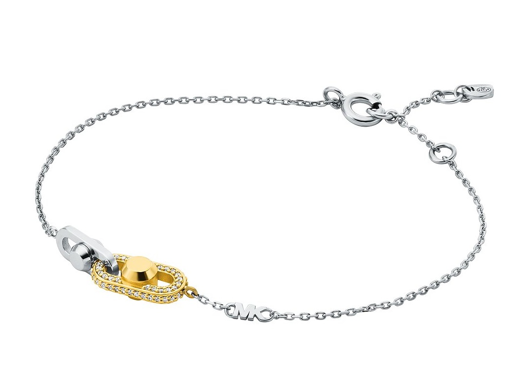 Michael Kors Strieborný bicolor náramok so zirkónmi Astor Link MKC1737CZ931.