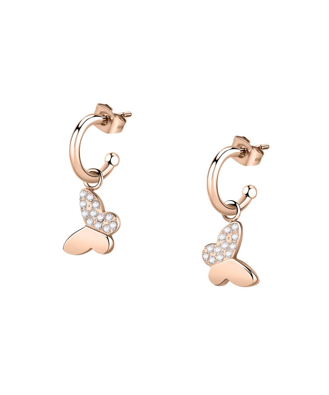 Morellato Bronzové náušnice kruhy s prívesky v tvare motýľov 2v1 passion SAUN09.