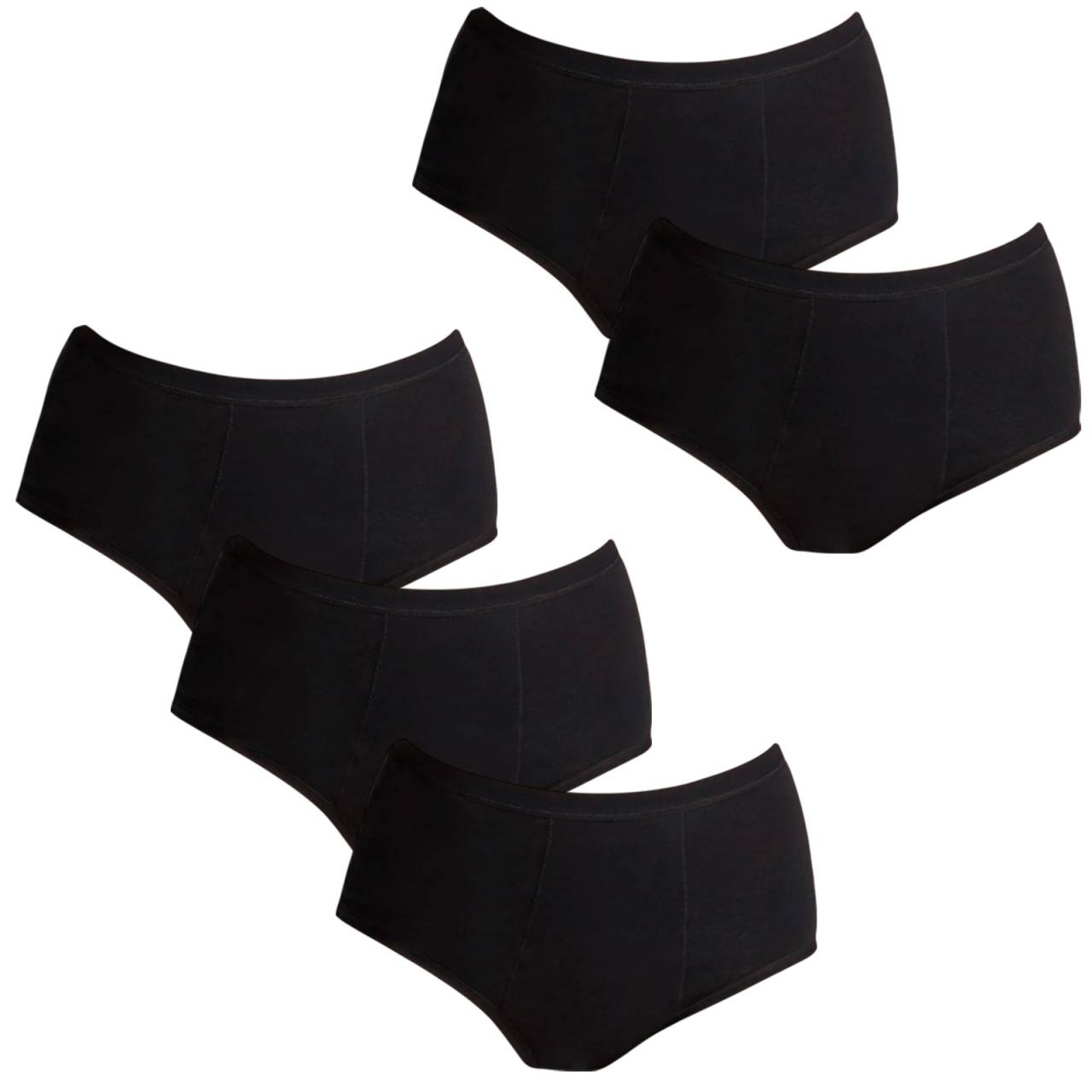 5PACK Mutandine mestruali Love Luna Nero completo (5-LLUWPBFB) S.
Regalatevi una sensazione di sicurezza e di completo comfort anche durante le mestruazioni.
Materiale di qualità per il massimo comfort
Le mutandine mestruali Love Luna sono realizzate in tessuto di cotone lavorato a maglia di alta qualità, morbido, traspirante e allo stesso tempo sufficientemente elastico.
Un taglio sofisticato che si adatta a voi
Le mutandine mestruali Love Luna hanno un taglio classico con vita più alta e fianchi più larghi, in modo da rimanere ferme per tutto il giorno.
Perché dovreste provare le mutandine mestruali Love Luna

Soluzioni ambientali: Nessun rifiuto da assorbenti o tamponi usa e getta.
Uso ripetuto: Basta lavarli correttamente per poterli indossare ancora e ancora.
Aspetto discreto: Colore nero, senza strati visibili o 