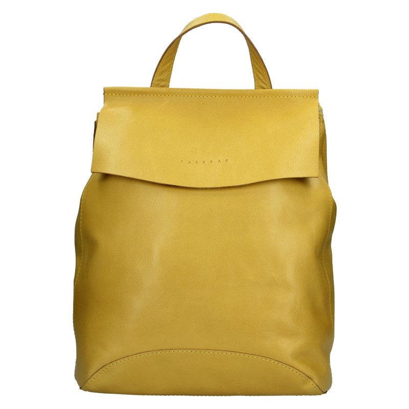 Dámsky kožený batoh Facebag Stella - žltá.