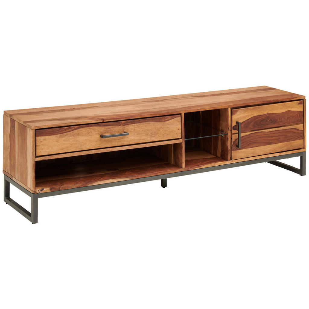 MID.YOU NÍZKA KOMODA, indický palisander, antracitová, prírodná farba, 175/49/40 cm.