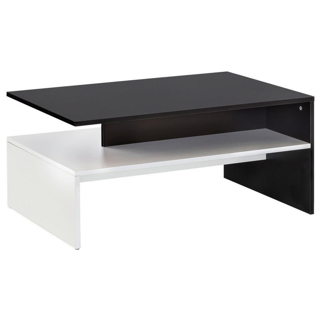 MID.YOU KONFERENČNÝ STOLÍK, biela, čierna, kompozitné drevo, 90/60/43 cm.