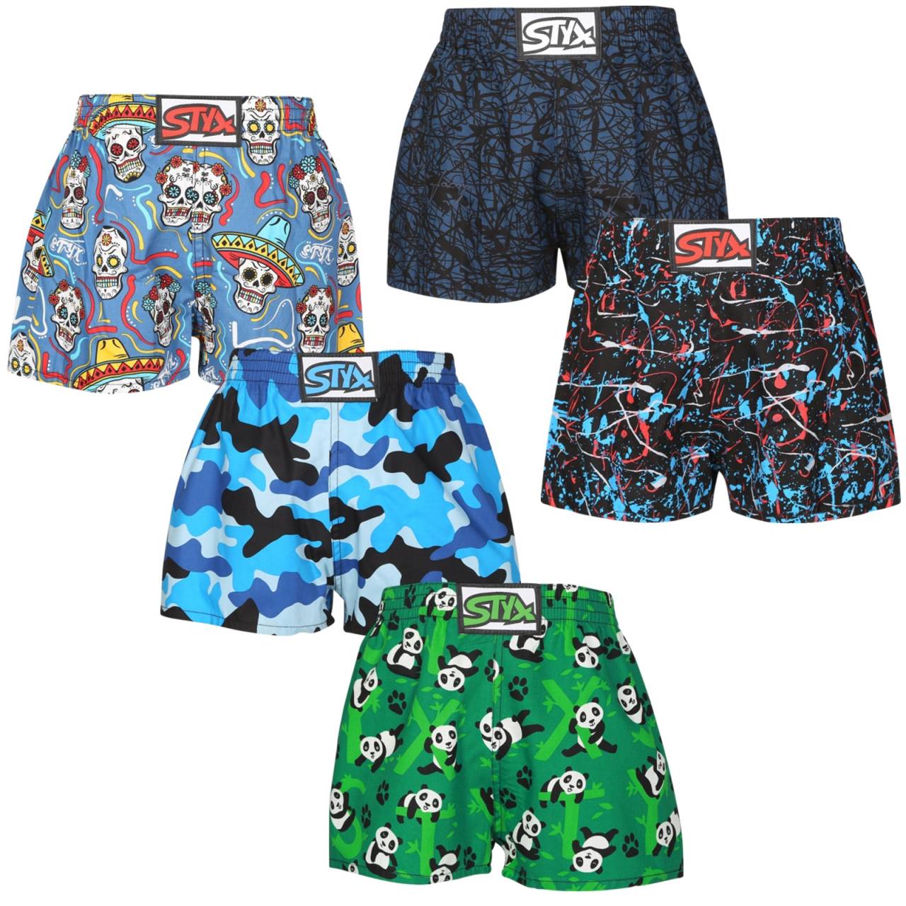 5PACK otroške široke boksarice Styx art klasična guma večbarvne (5J1801246) 6-8 let.
Iščete udobno in kakovostno spodnje perilo za svojega otroka?
Kakovostni material za udobno nošenje
Te kratke hlače so izdelane iz 100-odstotnega bombaža, ki je mehak, lahek in naravno diha.
Udobno prileganje in elegantna zasnova
Elegantna zasnova z izvirnimi vzorci spremeni otroško garderobo v eno veliko zabavo.
Zakaj jih bodo otroci zagotovo vzljubili?

100 % bombaž: Mehka, zračna in prijetna za kožo.
Klasičen elastičen pas: Ne pritiska in se dobro prilega.
Univerzalno ohlapno prileganje: Idealno za otroke za prosti čas, šolo in spanje.
Zabavno oblikovanje: Izvirni potiski in svetle barve vedno izboljšajo razpoloženje.
Izdelano na Češkem: Visokokakovostna češka izdelava.

Spodnje perilo Styx je eno izmed najbolj priljubljenih
Češka blagovna znamka Styx je med kupci znana predvsem po kratkih hlačah z novimi vzorci v živahnih barvah.
Kako skrbeti za kratke hlače Styx?

Pralnica: Priporočljivo pri 30 °C, da se ohranita mehkoba in kakovost tkanine.
Sušenje: Ni primeren za sušenje v sušilnem stroju, bolje je sušenje na zraku.
Likanje: Da, na nižji temperaturi (priporočamo likanje od znotraj navzven).

Nasvet: Iskanje pravega spodnjega perila, ki se vam popolnoma prilega, je lahko izziv.