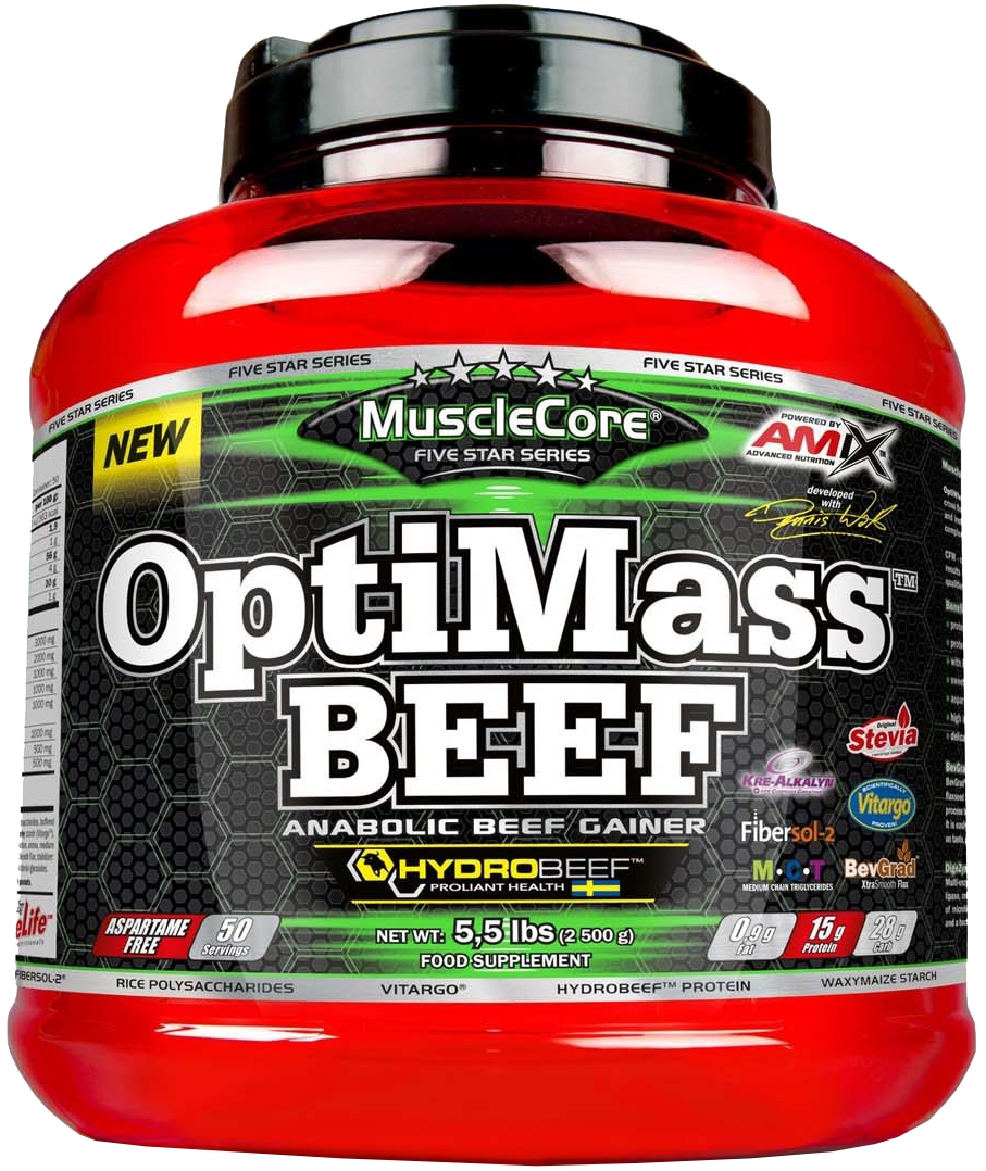Amix MuscleCore® OptiMass™ Beef 2500 g čokolada-kokos.