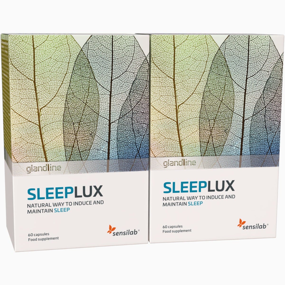 2x SleepLux | 100% natürliches Mittel gegen Schlafstörungen - Schlafen Sie wie ein Baby | 2x 60 Kapseln | Sensilab.