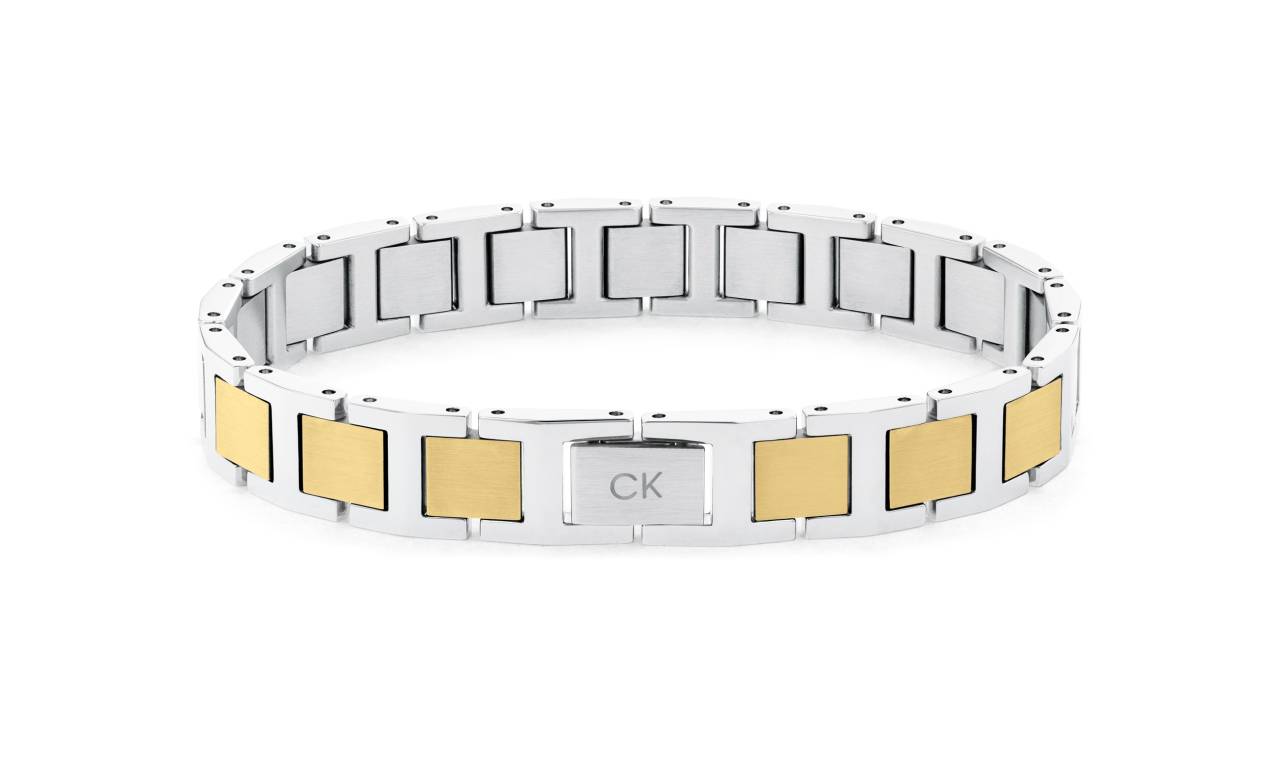 Calvin Klein Nadčasový bicolor náramok pre mužov Link 35100009.