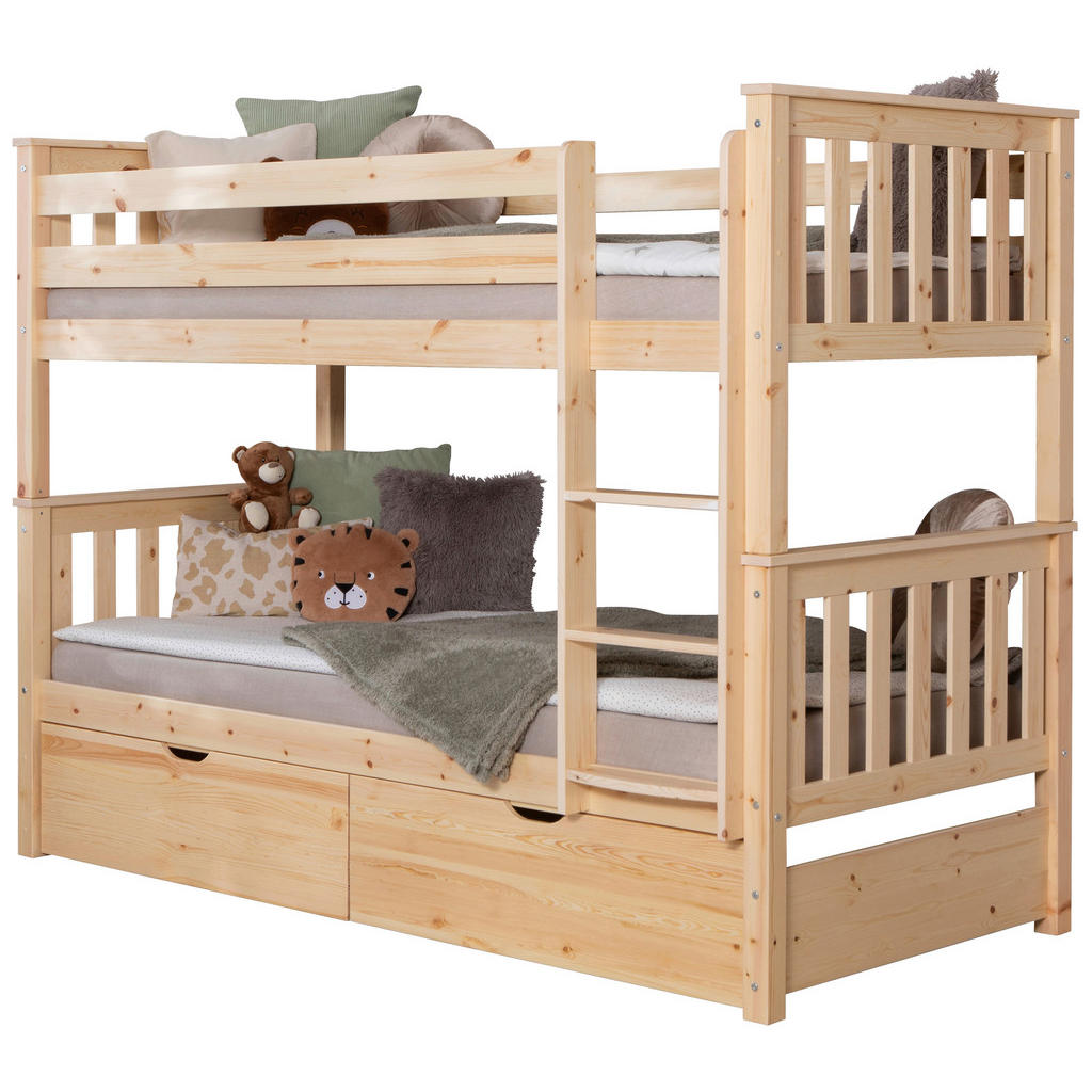 MID.YOU POSCHODOVÁ POSTEĽ, 90/200 cm prírodná farba.