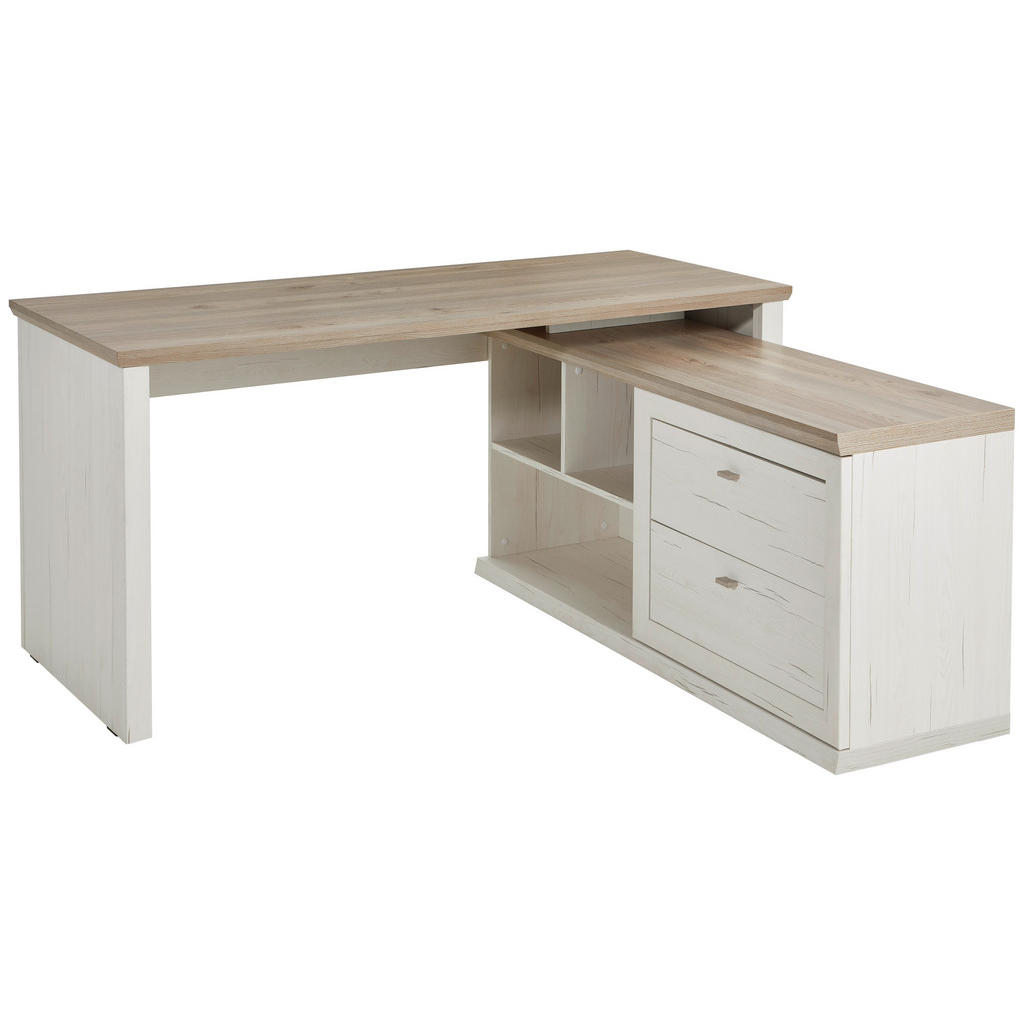 Hom`in ROHOVÝ PÍSACÍ STÔL, sivá, biela, 160/145,3/76 cm.