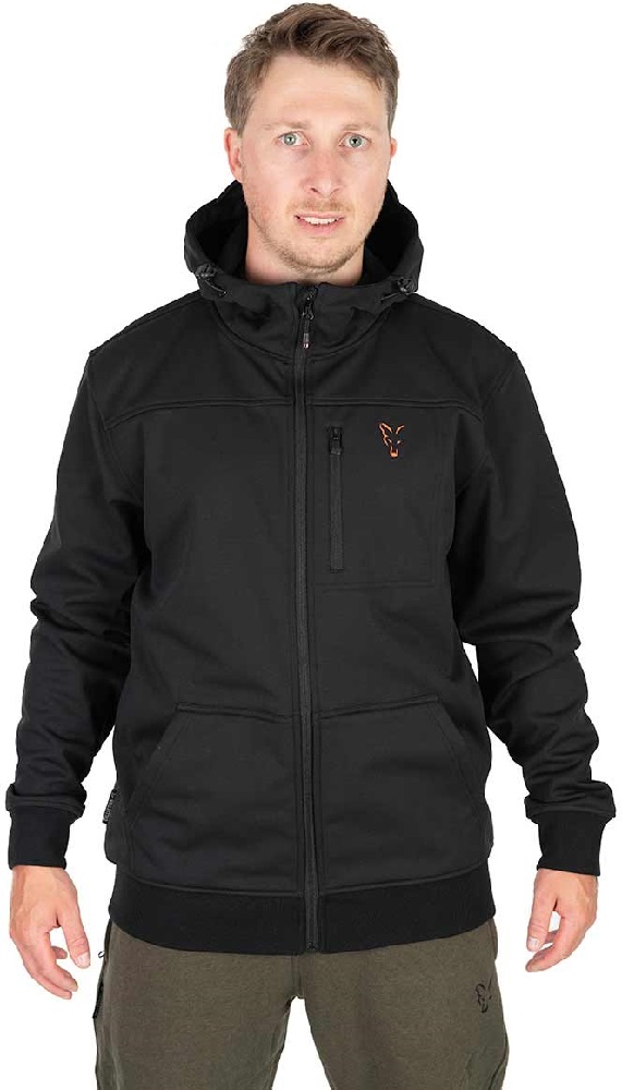Fox bunda collection soft shell jacket black orange - l.