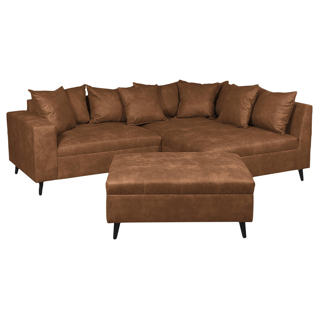 MID.YOU ROHOVÁ SEDACIA SÚPRAVA, textil, hnedá.